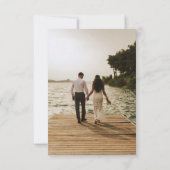 Carte De Remerciements Noël hiver Rouge Vert or Mariage (Dos)