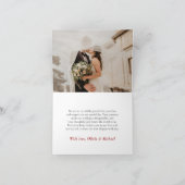 Carte De Remerciements Noël hiver Rouge Vert or Mariage (Intérieur)