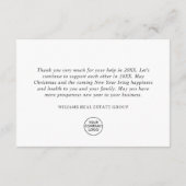 Carte De Remerciements Noël Holly Berry Rustic (Dos)