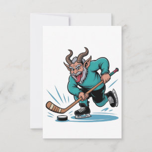 Carte De Remerciements Noël Joue au Hockey sur Glace Spooky Noël Sport
