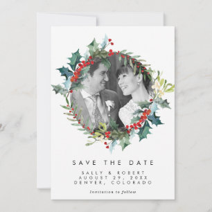 Carte De Remerciements noël mariage de photos d'hiver sauvegarder la cart
