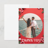 Carte De Remerciements Noël, mariage personnalisé (Devant / Derrière)