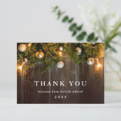 Carte De Remerciements Noël Pine Cônes Entreprise Russe Vacances Boho (Debout devant)