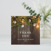 Carte De Remerciements Noël Pine Cônes Entreprise Russe Vacances Boho (Debout devant)