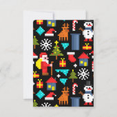 Carte De Remerciements Noël Pixel (Devant)