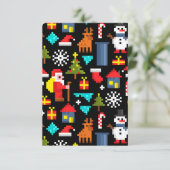 Carte De Remerciements Noël Pixel (Debout devant)