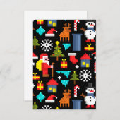 Carte De Remerciements Noël Pixel (Devant / Derrière)