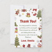 Carte De Remerciements Noël Snowan fête d'anniversaire (Devant)