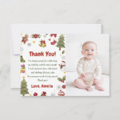 Carte De Remerciements Noël Snowan fête d'anniversaire Photo (Devant)