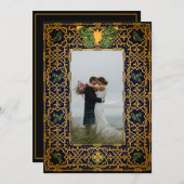 Carte De Remerciements Nœud celtique doré (Devant / Derrière)