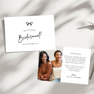 Carte De Remerciements Nœud Coquette pour ma demoiselle d'honneur Photo d