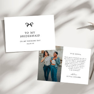 Carte De Remerciements Nœud Coquette pour ma demoiselle d'honneur Photo d