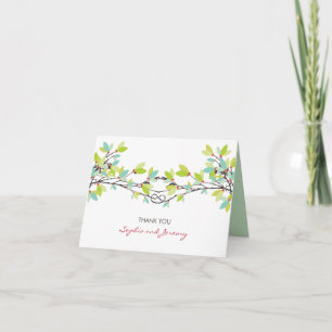 Carte De Remerciements Nœud d'amour fantaisiste Arbres de printemps Maria