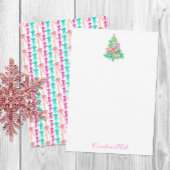 Carte De Remerciements Noeud de Noël en aquarelle Coquette personnalisabl