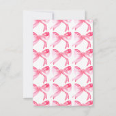 Carte De Remerciements Noeud élégant Rose Fête de Mariage (Dos)