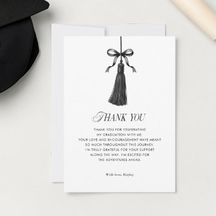 Carte De Remerciements Noeud papillon noir avec pompon pour fête de remis