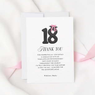 Carte De Remerciements Nœud papillon noir avec pompon pour fête de remise