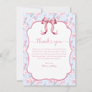 Carte De Remerciements Nœud Rose Elle Attache le Nœud Réception de Mariag