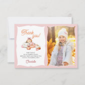 Carte De Remerciements Nœuds de patch de citrouille de fille Anniversaire (Devant)