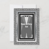 Carte De Remerciements Noir, argent tuxedo anniversaire papa tuxedo (Devant)