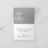 Carte De Remerciements Noir avec Silhouette de lustre blanc (Intérieur)