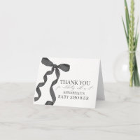 Carte de remerciements noir Baby shower noir