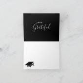 Carte De Remerciements Noir classique | Diplôme d'études secondaires (Intérieur)