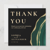 Carte de remerciements noir en grès gris vert (Devant)