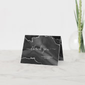Carte de remerciements noir et argent (Devant)