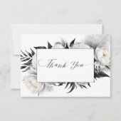 Carte De Remerciements Noir et blanc Boho élégant mariage (Devant)
