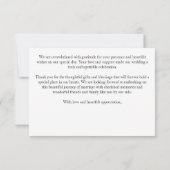 Carte De Remerciements Noir et blanc Boho élégant mariage (Dos)