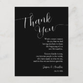 Carte De Remerciements Noir et Blanc Mariage Réception Cadre (Devant)