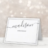 Carte De Remerciements Noir et blanc Nom personnalisé Signature du script