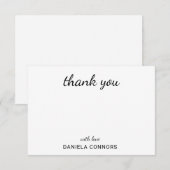 Carte De Remerciements Noir et blanc personnalisé (Devant / Derrière)