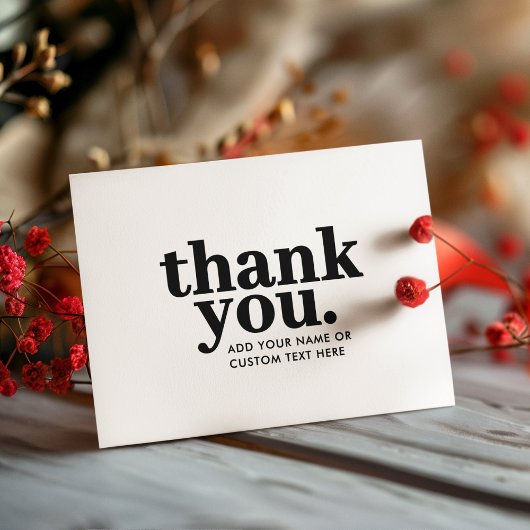 Carte de remerciements | Noir et blanc rétro