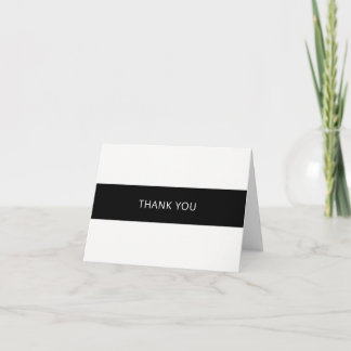 Carte de remerciements noir et blanc simple - plié