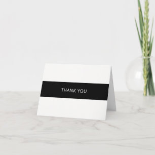 Carte de remerciements noir et blanc simple - plié