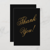 carte de remerciements noir et or (Devant / Derrière)