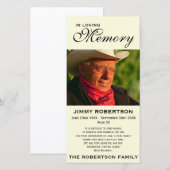 Carte De Remerciements Noir et reconnaissance commémorative de famille de (Devant / Derrière)