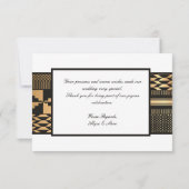 Carte De Remerciements Noir - Gold Kente (Blanc) (Dos)
