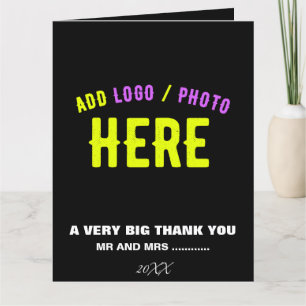 CARTE DE REMERCIEMENTS NOIR PERSONNALISABLE MARQUE VERIFIE MODERNE ÉLÉGAN