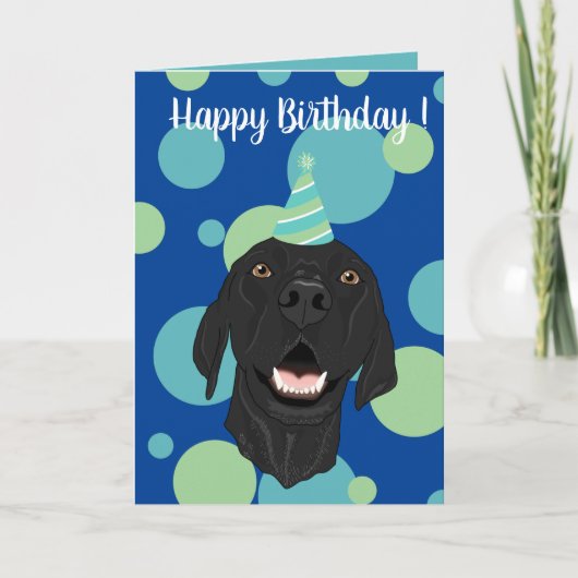 Carte De Remerciements Noir Pointer Chiot Anniversaire (Devant)