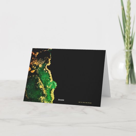 Carte de remerciements noir vert (Dos)