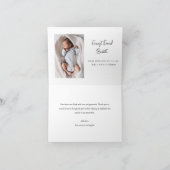 Carte De Remerciements Nom de bébé écriture moderne Photo Bébé (Intérieur)