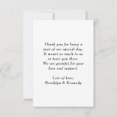 Carte De Remerciements Nom de couple Deer Monogram Mariage campagnard rus (Dos)