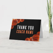 Carte De Remerciements Nom de l'entraîneur de basket (Devant)