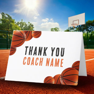 Carte De Remerciements Nom de l'entraîneur de basketball