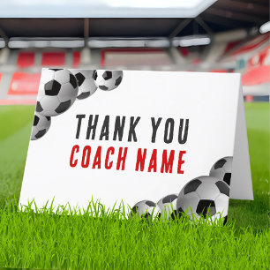 Carte De Remerciements Nom de l'entraîneur de football 