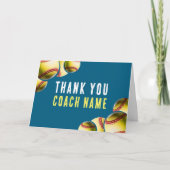 Carte De Remerciements Nom de l'entraîneur du softball (Devant)