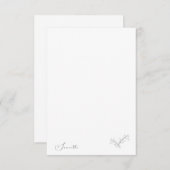 Carte De Remerciements Nom de script Feuille tiré à la main simple (Devant / Derrière)